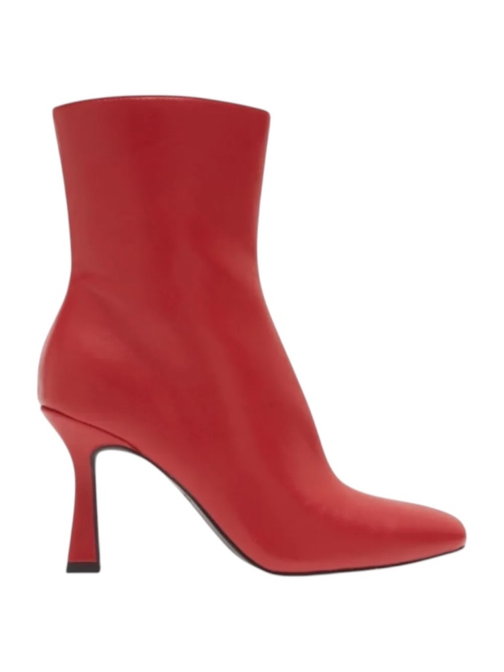 Open Edit Hesper Red Salsa Square Toe Flare Heel Ankle Booties Size 7 NWOB